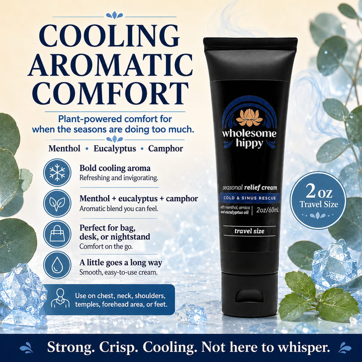 Seasonal Relief Cream | Menthol + Eucalyptus Cooling Cream | 2oz