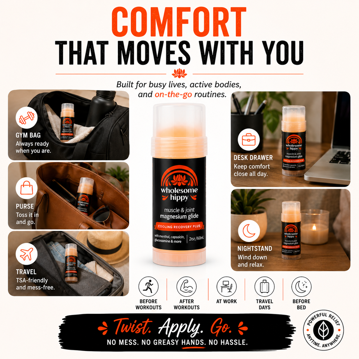 Cooling Recovery Plus Magnesium Glide | 2oz Stick