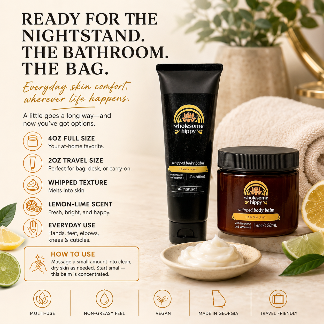 Lemon-Aid Whipped Wonder Balm | Multi-Use Skin Balm | 2oz