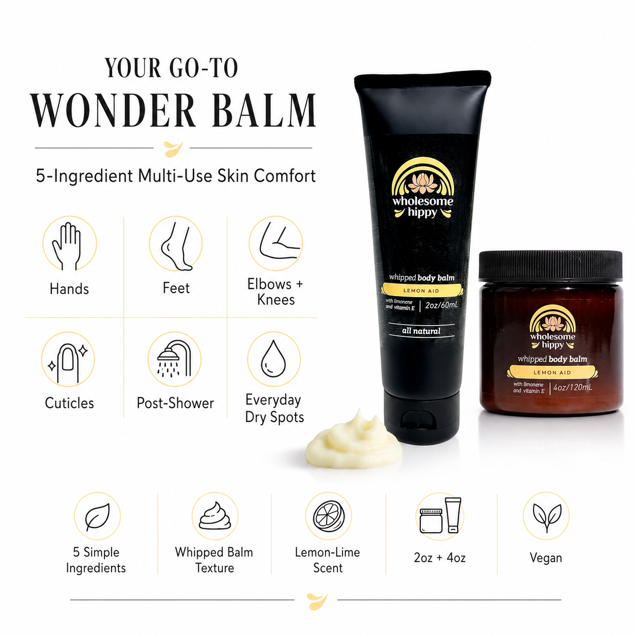 Lemon-Aid Whipped Wonder Balm | Multi-Use Skin Balm | 2oz