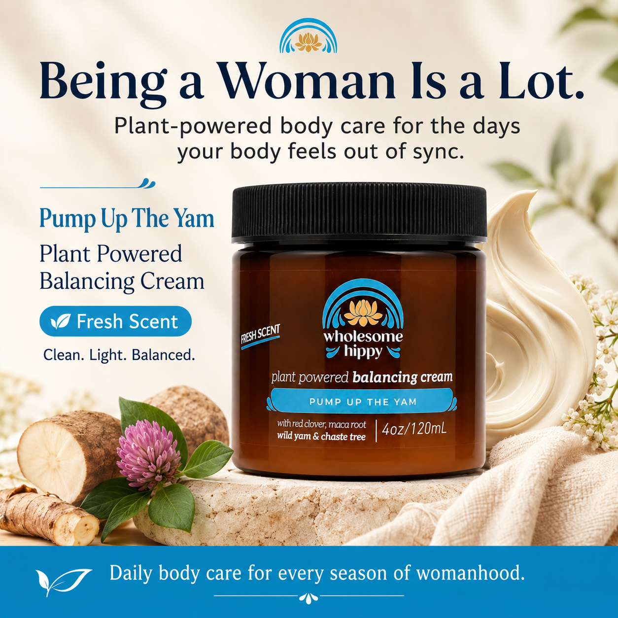 Pump Up The Yam Fresh Scent 4oz | Wild Yam Cream for Women