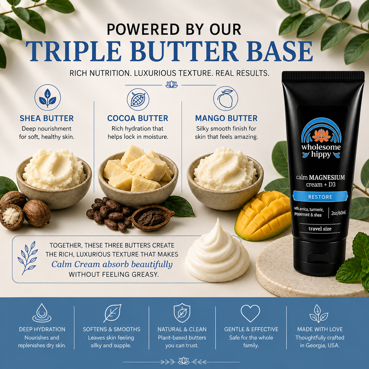 Restore Calm Cream | Magnesium Cream & Body Butter | 2oz